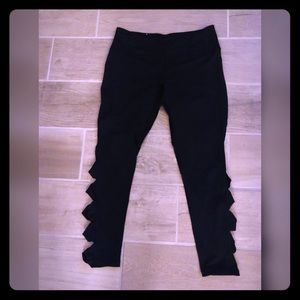 Black Victoria sport leggings with side detail